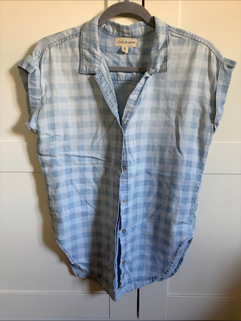 cloth & stone Light Blue Gingham Button-Down Shirt